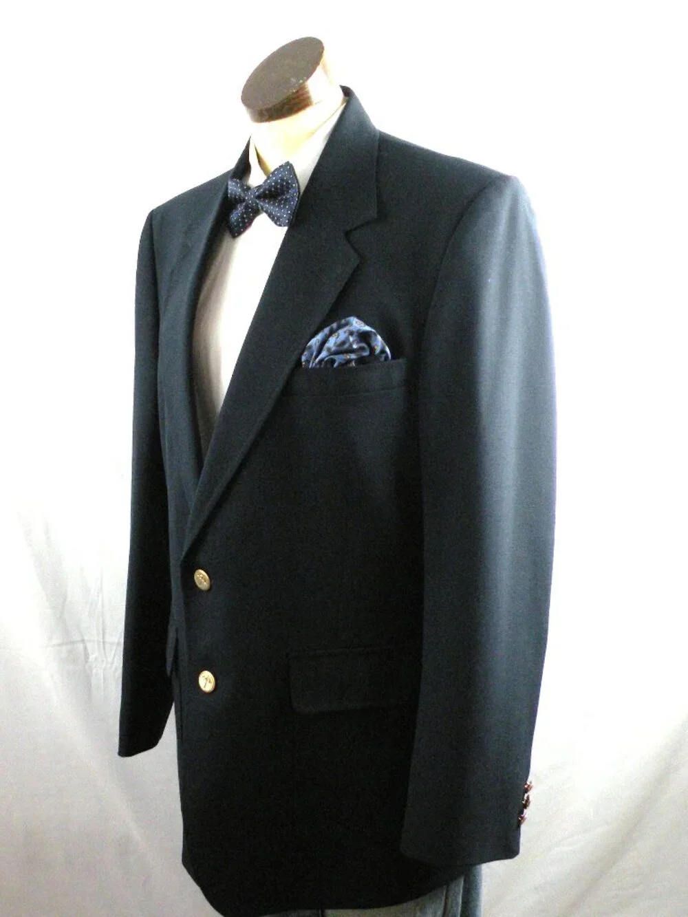 Vintage ARNIE Blazer Sport Coat 42R Navy Masters Jacket Wool Blend Gold Buttons